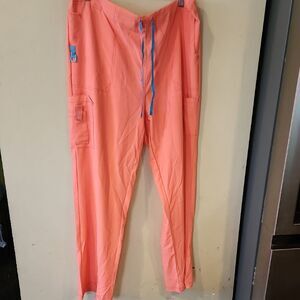 COPY - CARHARTT SCRUB PANTS 🪸 Coral Drawstring Pants with Blue Accents XL EUC